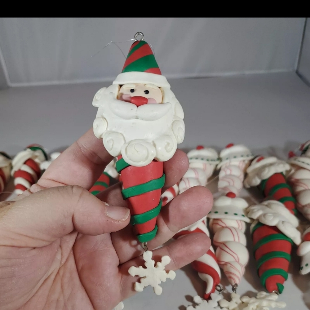 Retired Department 56 Santa Clay Dough Ornaments. Lot of 30